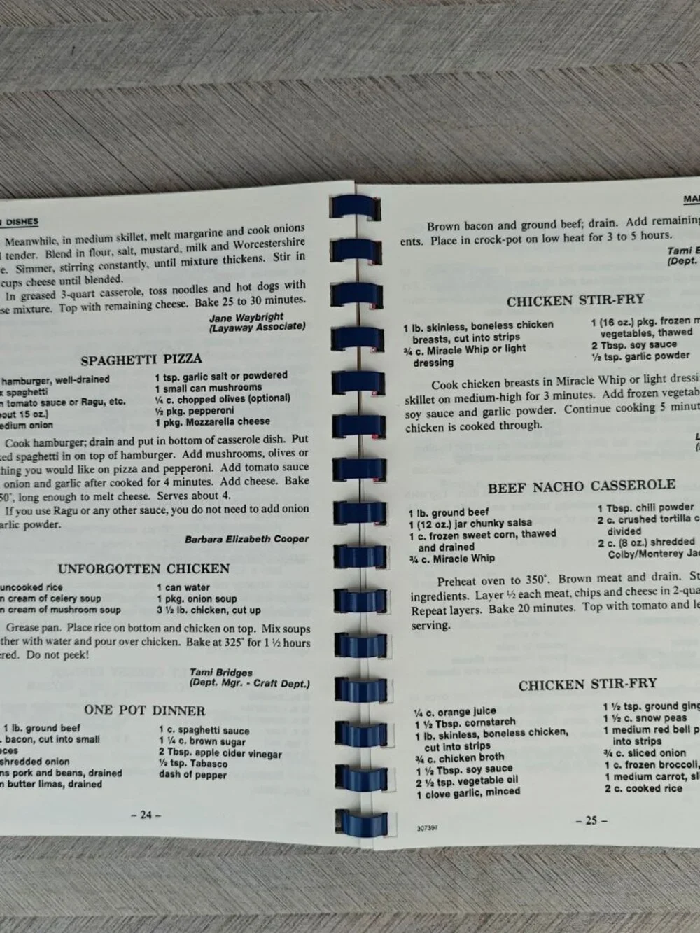 Wal-Mart Proud Cookbook Our Associates Cook Spiral Bound 1997 Community Recipes